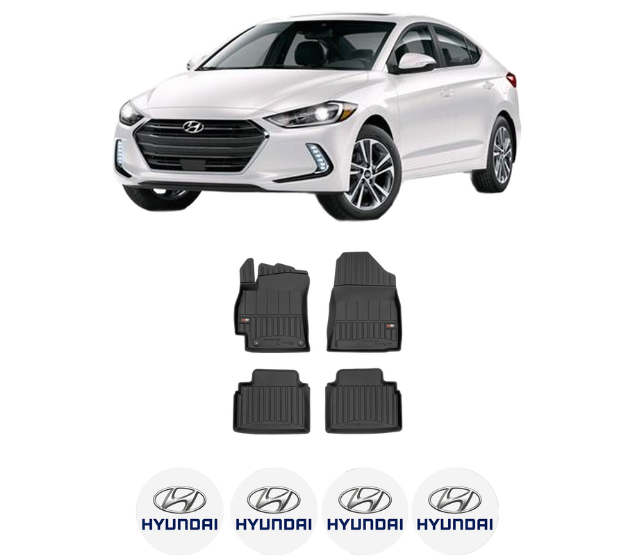 Set covorase presuri HYUNDAI ELANTRA VI Saloon (AD, ADA) din 2015-2020, auto, din cauciuc thermoplastic, 4 Stickere auto cu HYUNDAI