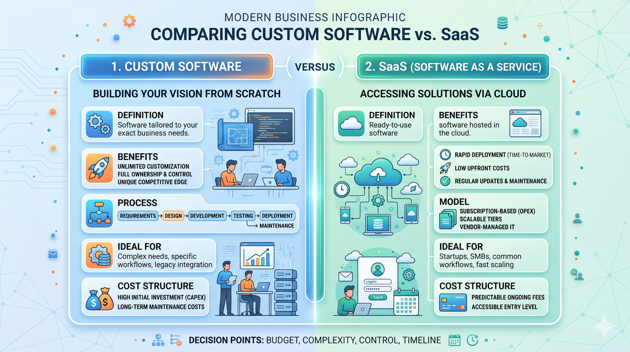 Custom Software vs SaaS — Which Is Better for Businesses? | AbuQitmirLabs