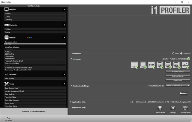 i1Profiler 3.8.1.17800