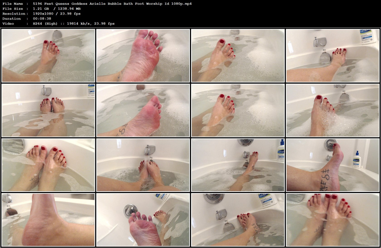 5196 Feet Queens Goddess Arielle Bubble Bath Foot Worship Id 1080p mp4