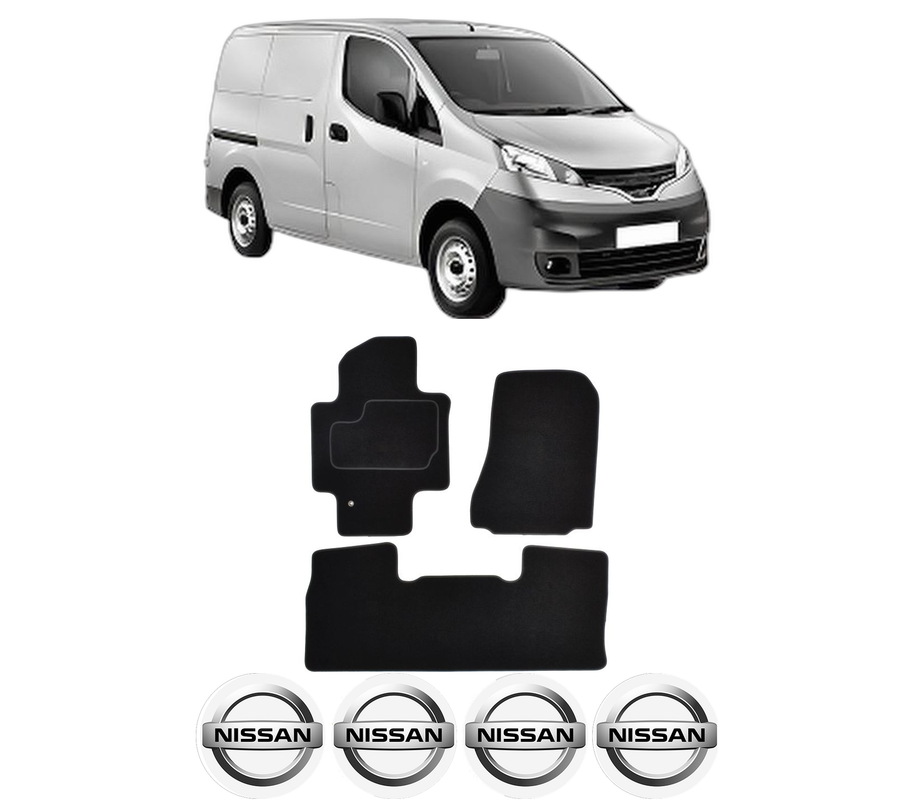 Set Covorase Presuri NISSAN NV200 Van din 2010-2011, Auto, Material Textil Mocheta, 4 Stickere auto cu NISSAN