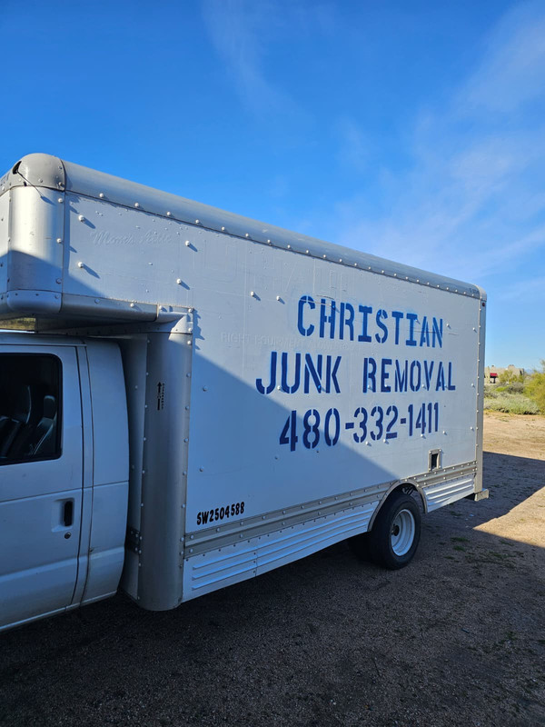 Christian Junk Removal truck for cleanout services