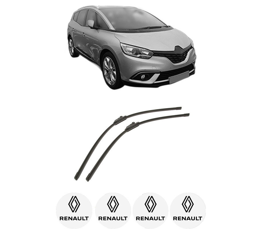 Set stergatoare auto RENAULT GRAND SCENIC IV (R9_) din 2016-2023, pentru parbriz auto, 2 bucati, Bosch Aerotwin, din cauciuc siliconat rezistent, 4 Stickere Auto RENAULT
