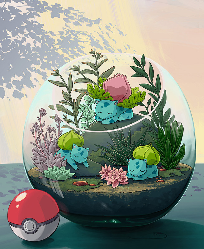 bulbasaur-and-ivysaur-pokemon-drawn-by-m