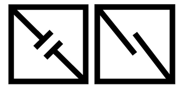 two original graphic design symbols in black