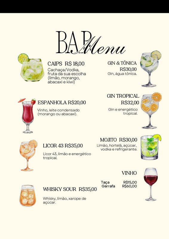 Cardápio Bar 1