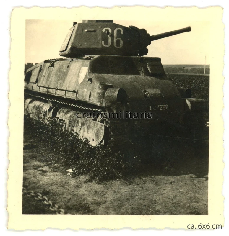 Orig Foto franz Somua S 35 Beute Panzer Tank Char m Wappen in Frankreich 1940
