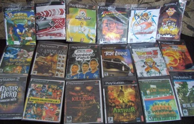Jogos de PS2 piratas vendidos na feira