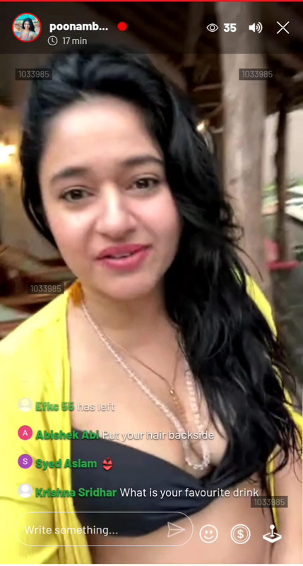 Poonam Bajwa Showing live videos