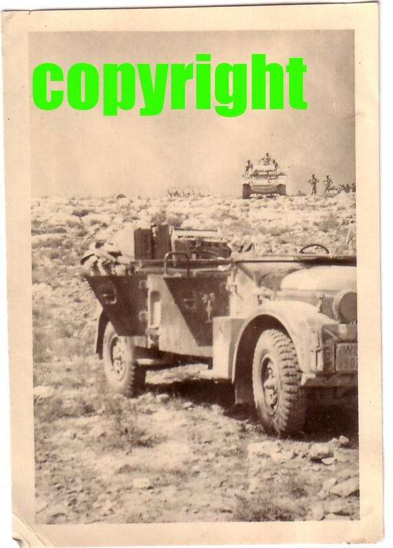 Orig.Foto Afrika Dak Panzer III Horch Kübel kurz