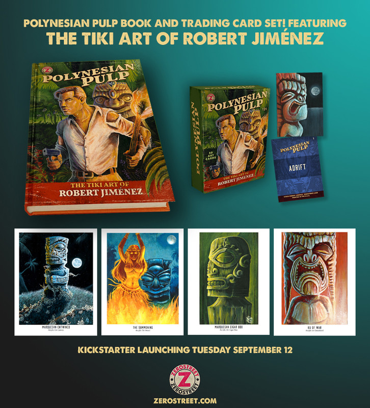 jimenez polynesian pulp tiki art book trading cards kickstarter bar lowbrow