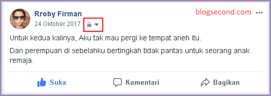 Ikon Kunci pada Kiriman Facebook
