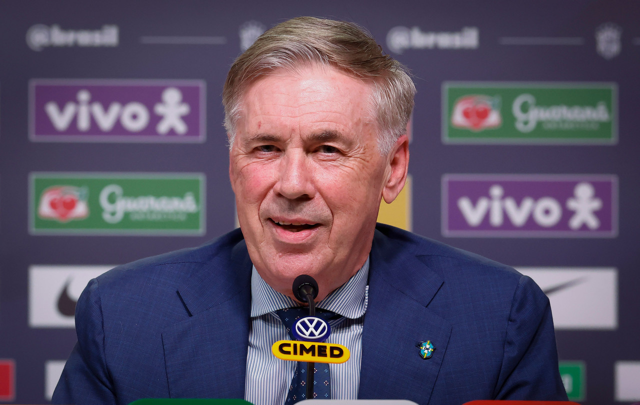 Carlo Ancelotti durante convocação da Seleção para os amistosos com França e Croácia. Créditos: Rafael Ribeiro/CBF