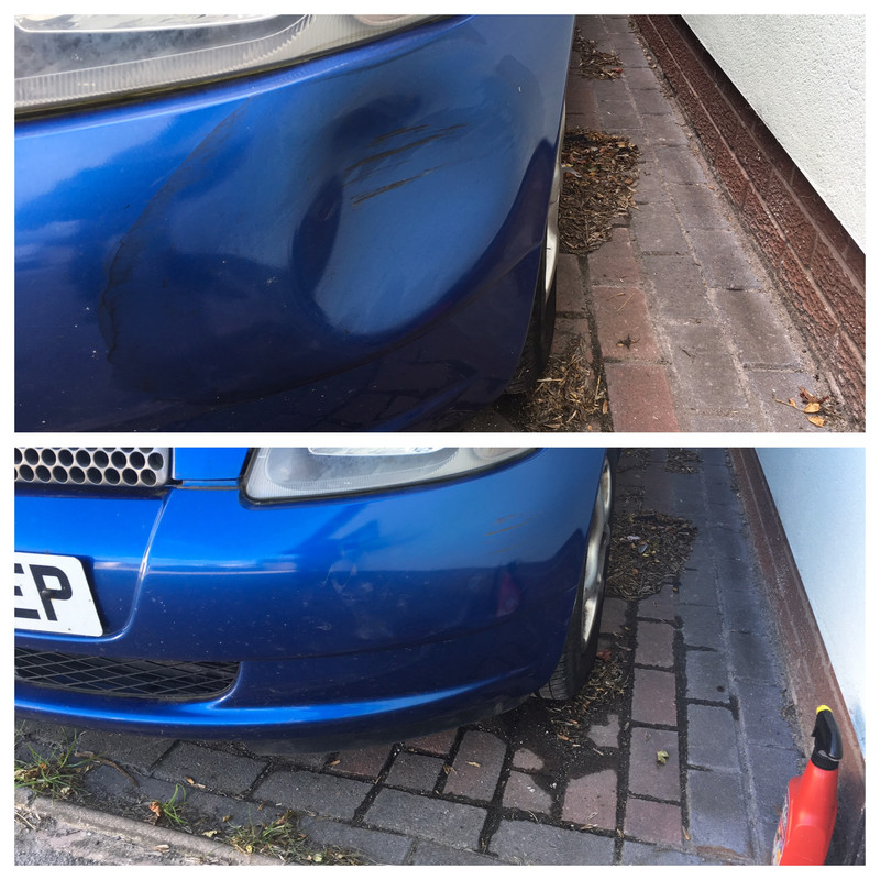 Fixing a dented bumper (Plastic)