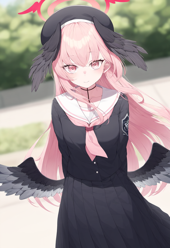 depth of field, 1girl, [[[[koharu (blue archive)]]]], {{{{aged up}}}}, {{long ha s-4020386602