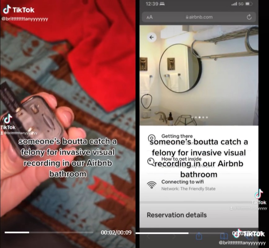 Joven descubre una cámara oculta en su Airbnb, las grabaciones eran en el baño