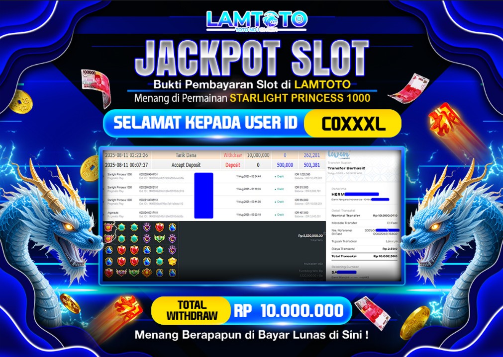 BUKTI JACKPOT LUNAS LAMTOTO