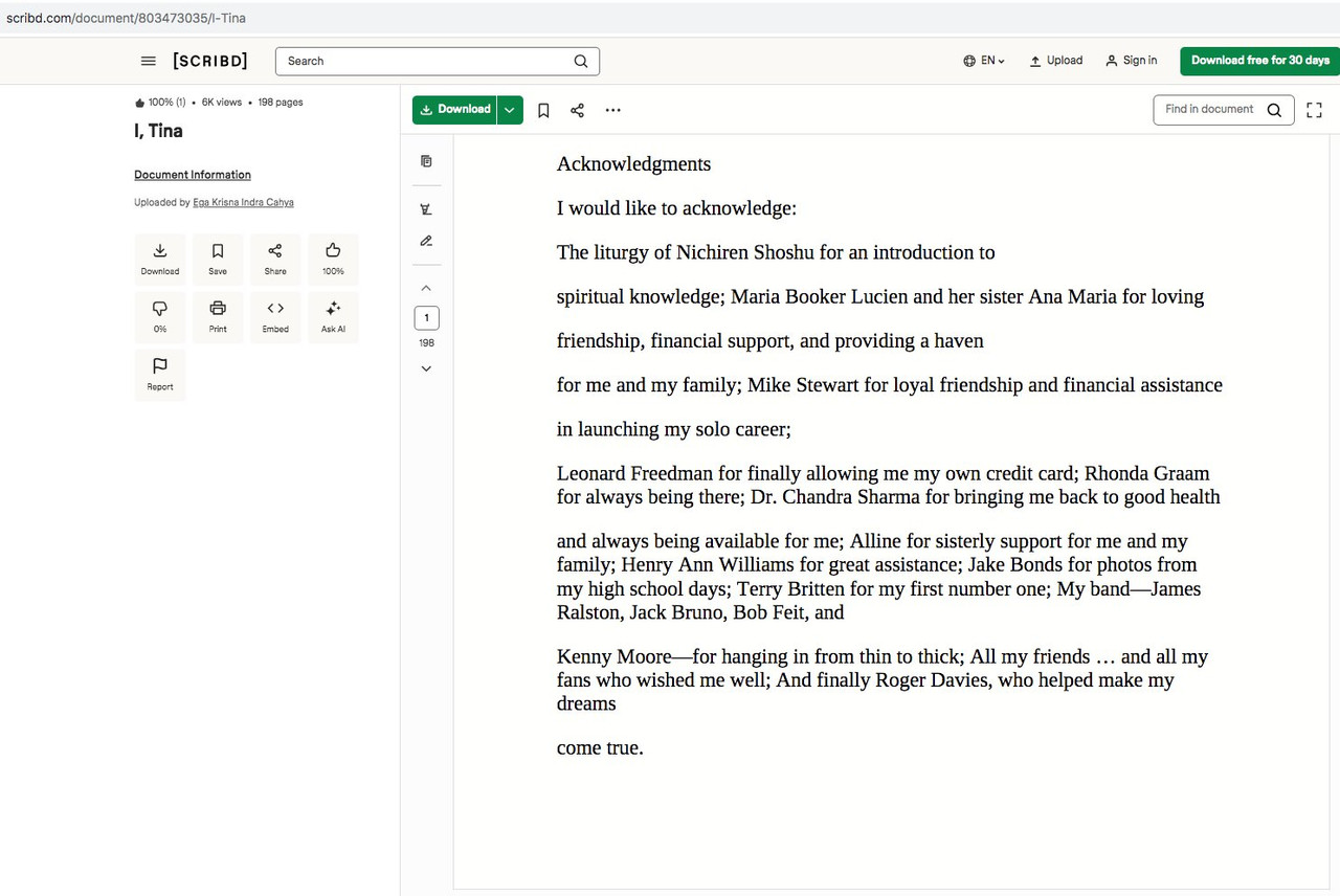 ITina Acknowledgments