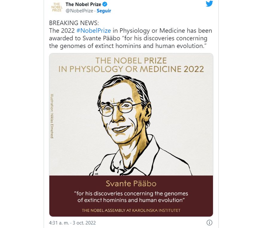 Nobel Medicina Svante Paabo archeologo DNA