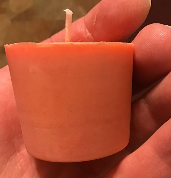 handmade soy and beeswax votive candle
