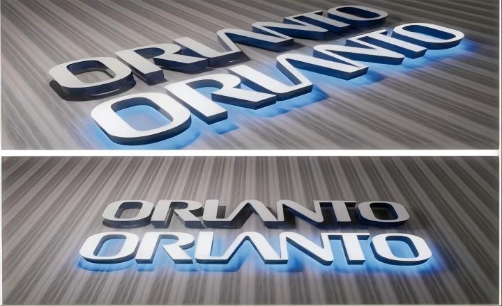 MLC-12-FB front and back halo illuminated sign view 1