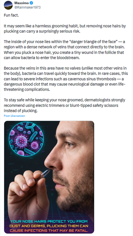 Risiko Nasenhaare ausreißen