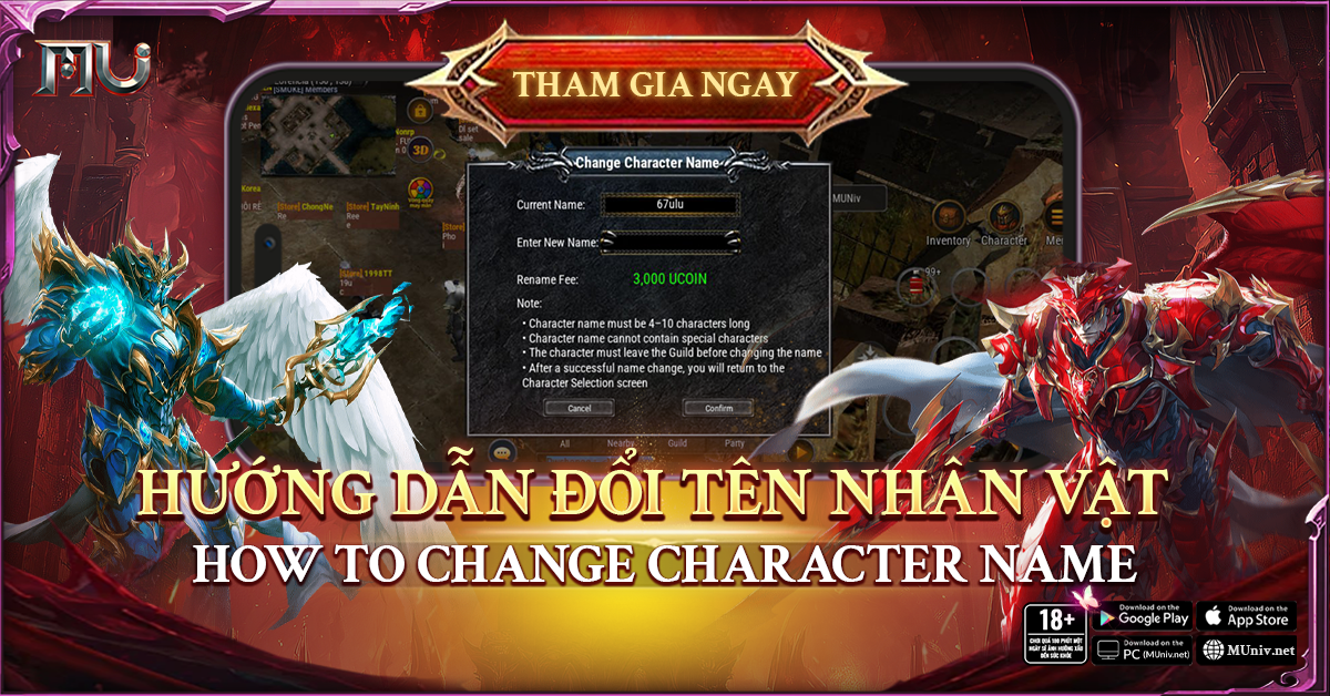 Hướng dẫn đổi tên nhân vật