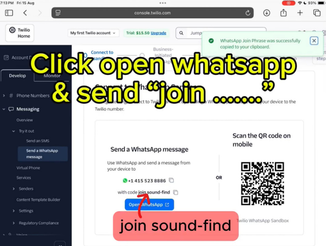 Twilio Sandbox Instructions