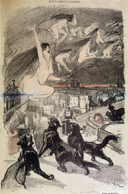 3-Theophile-Alexandre-Steinlen-Metamorphosis-of-cats-into-witches-by-Steinlen-Meister-Drucke-9