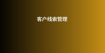 客户线索管理