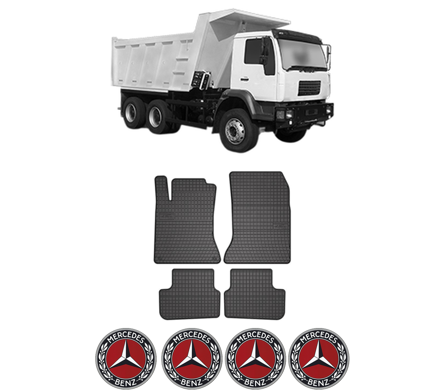 Set covorase presuri MERCEDES-BENZ CLA din 2013-2019, auto, din cauciuc thermoplastic, 4 Stickere auto cu MERCEDES-BENZ
