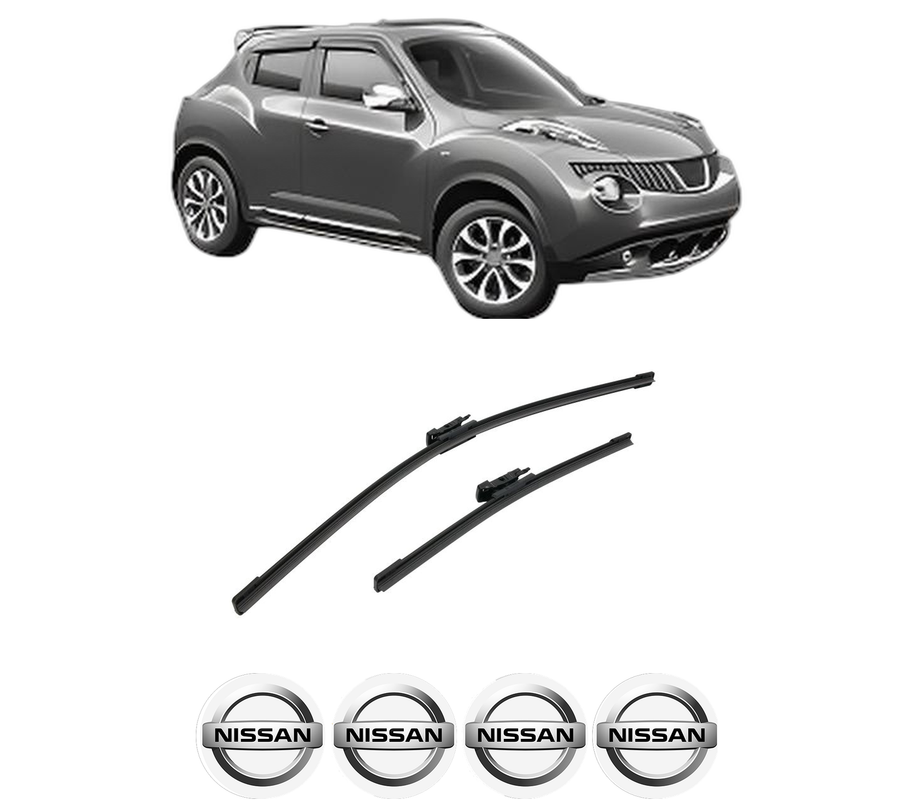 Set stergatoare auto NISSAN JUKE (F15) din 2010-2019, pentru parbriz auto, 2 bucati, Bosch Aerotwin, din cauciuc siliconat rezistent, 4 Stickere Auto NISSAN