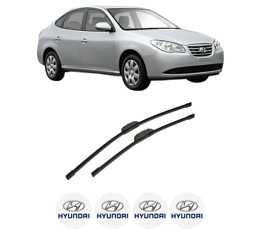 Set stergatoare auto HYUNDAI ELANTRA IV Saloon (HD) din 2005-2013, pentru parbriz auto, 2 bucati, Bosch Aerotwin Retrofit, din cauciuc siliconat rezistent, 4 Stickere Auto HYUNDAI