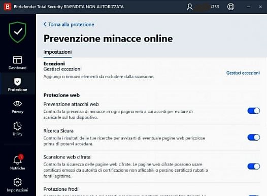BitDef 2021 (Prevenzione minacce online)
