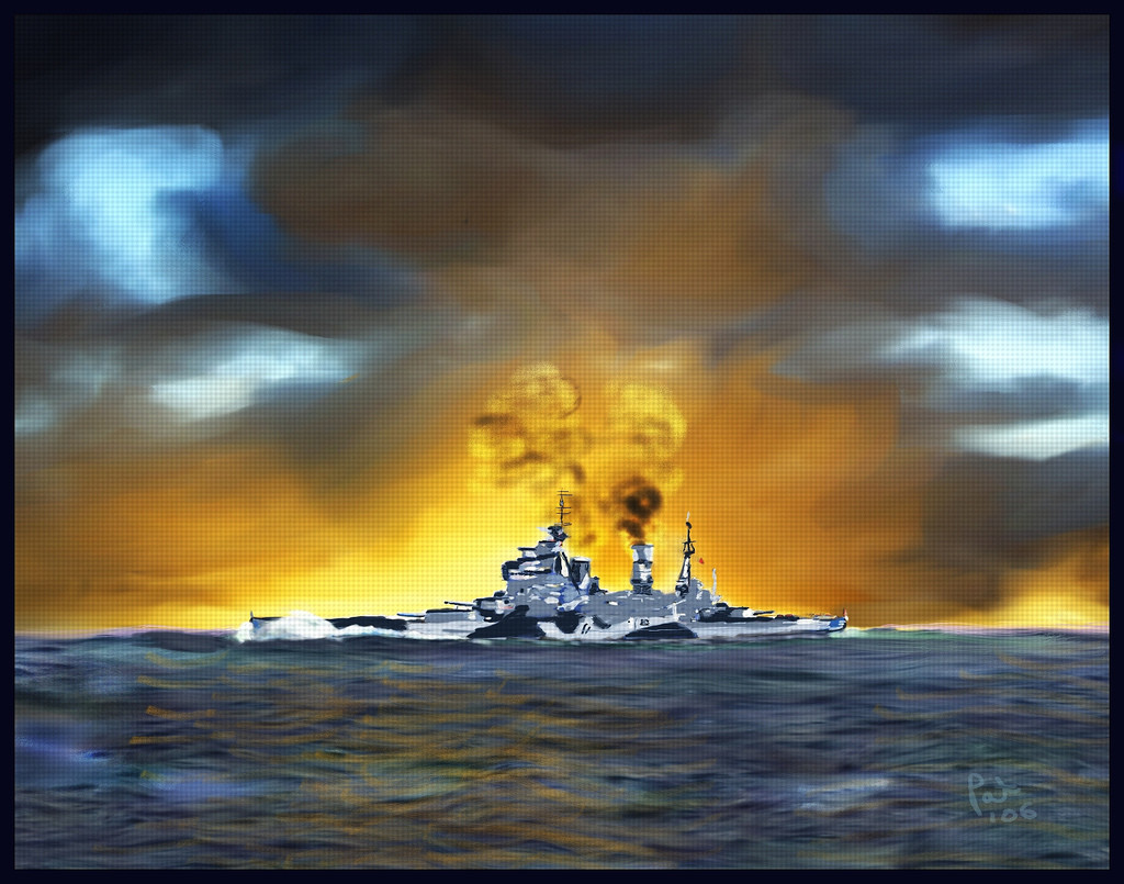 HMS Anson frente a la costa de Islandia