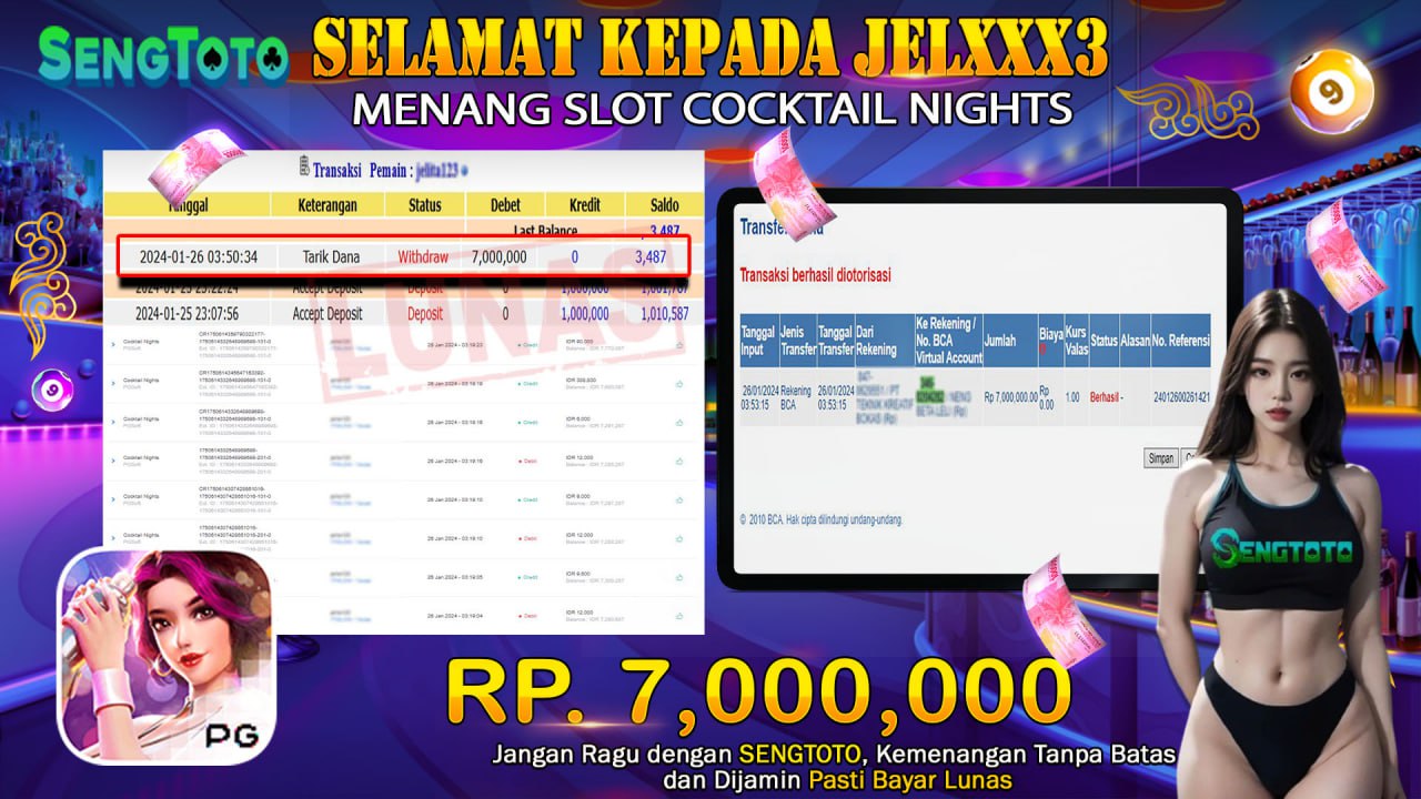 BUKTI PEMBAYARAN SLOT COCKTAIL NIGHTS