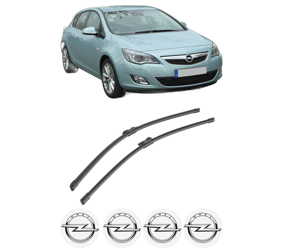 Set stergatoare auto OPEL ASTRA J (P10) din 2009-2015, pentru parbriz auto, 2 bucati, Bosch Aerotwin, din cauciuc siliconat rezistent, 4 Stickere Auto OPEL