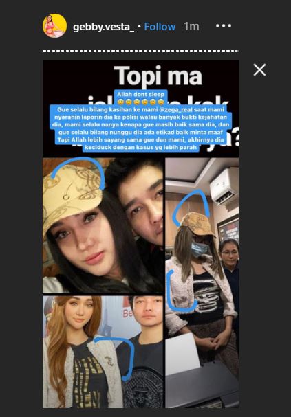 Unggahan DJ Gebby Vesta terkait penangkapan Lucinta Luna.