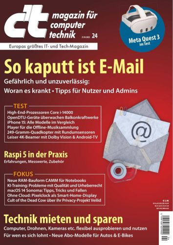 ct Magazin für Computertechnik No 24 vom 20 Oktober 2023