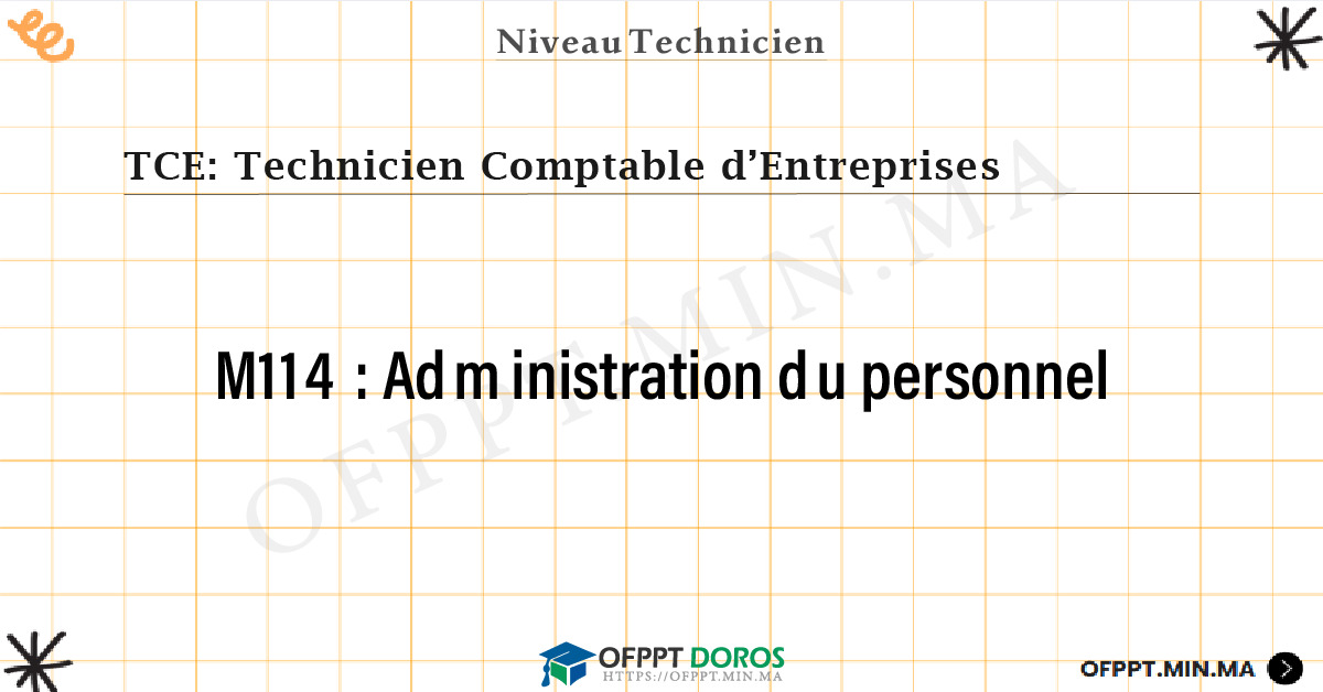 Sommaire détaillé du cours Administration du personnel M114 OFPPT - Structure du module
