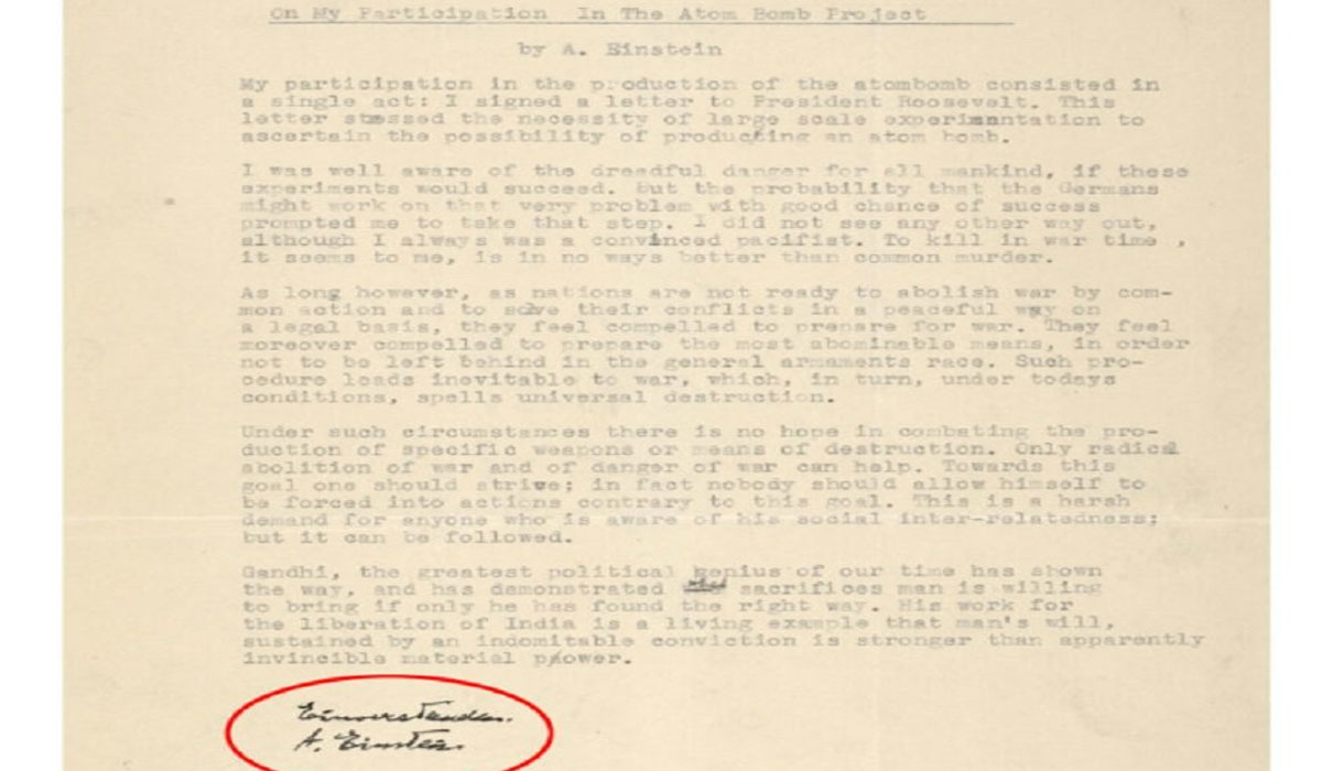 Viral! Surat Penyesalan Albert Einstein Soal Bom Atom Laku Rp2,4 Miliar!