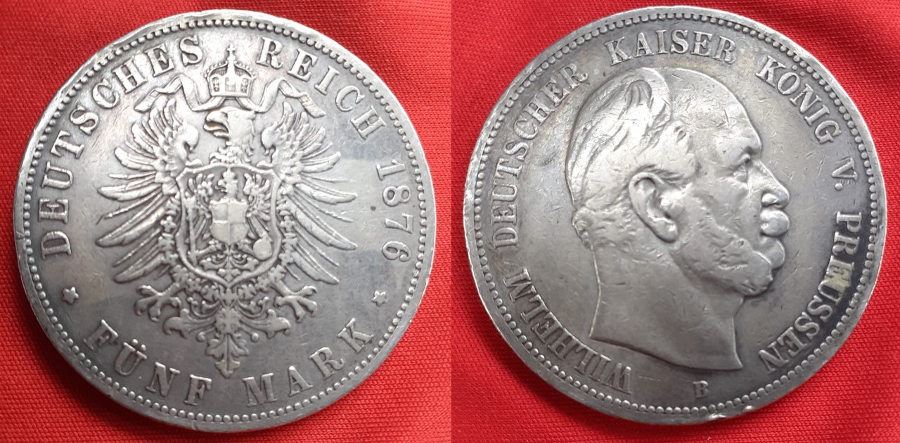 5 mark de 1876, Prusia Prusia-5-mark-1876-27-47gr