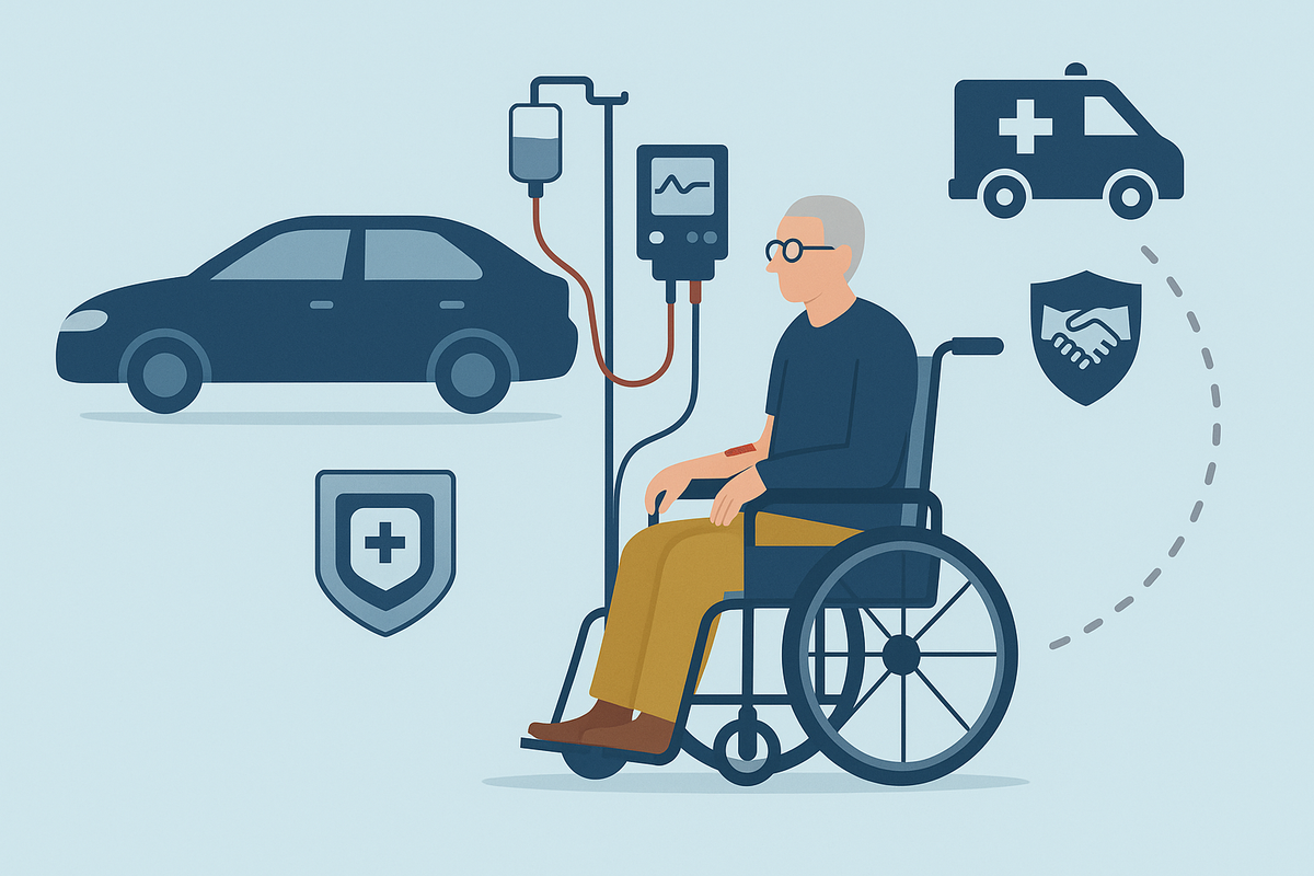 Illustration patient dialysé et transport