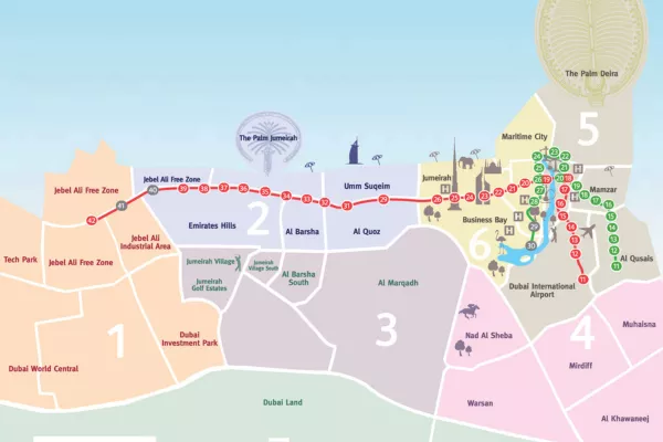 Dubai Metro Lines: Red and Green Lines