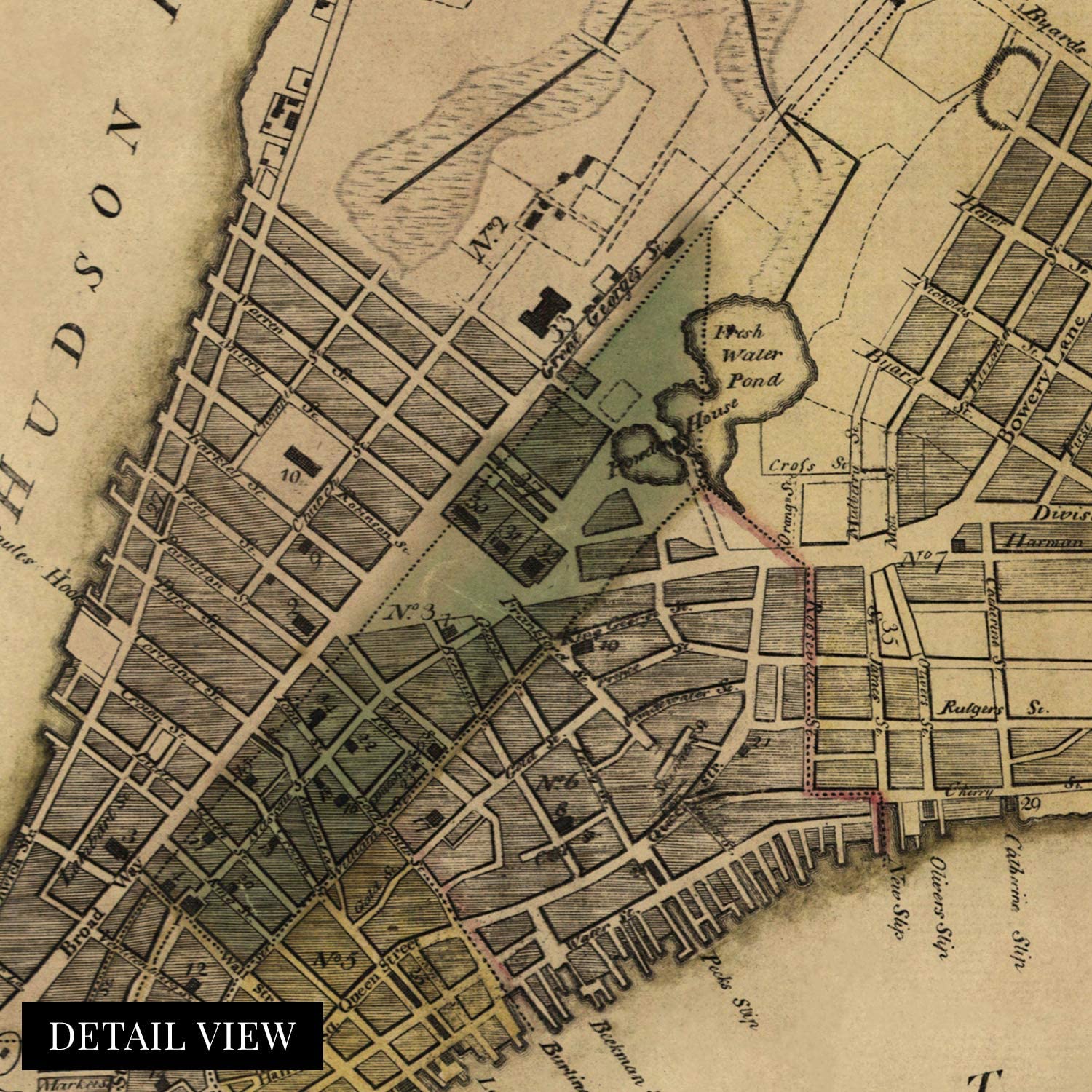 1789 Plan of New York City Map Print - Vintage Plan of New York Wall ...
