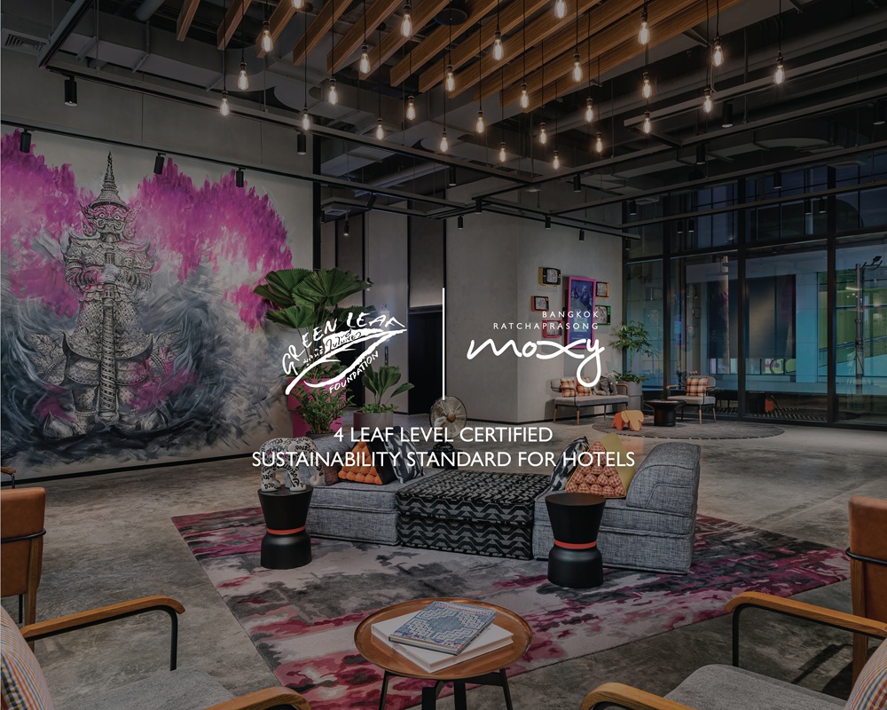 Moxy Bangkok Ratchaprasong Earns 4-Leaf Green Leaf Sustainability Standard