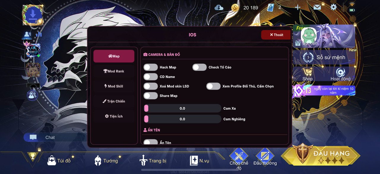 LQ IOS | KÍN VÀ XOÁ TỐ