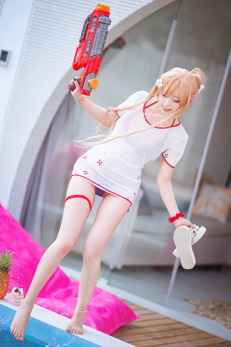 切切Celia 亚丝娜泳装 Asuna Cosplay 高清写真 21P插图