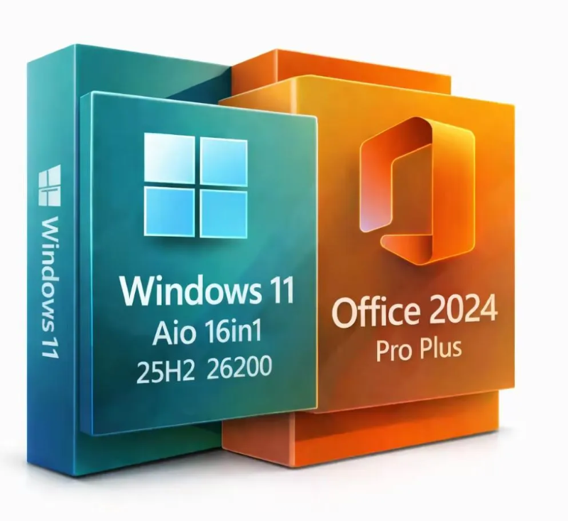 Windows 11 Aio 16in1.25H2 Build 26200.8457 No TPM Required With Office 2024 Pro P...