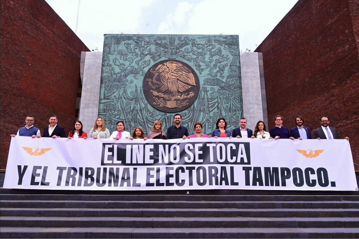 Movimiento Ciudadano protesta en San Lázaro contra reforma al TEPJF